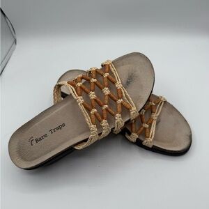Bare Traps Women’s Slide Sandals Woven Macrame Top Sz 6